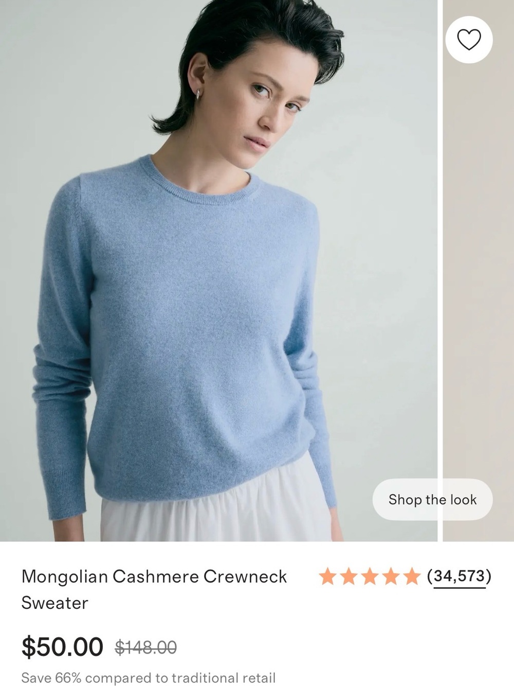 Quince Women’s  Light Blue Crewneck Sweater